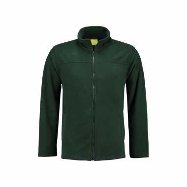 Donkergroen fleece vest met rits voor volwassenen