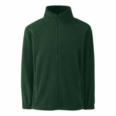 Donkergroen fleece vest voor jongens