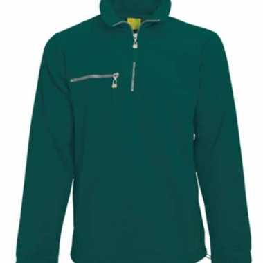 Donkergroene fleece vest voor volwassenen