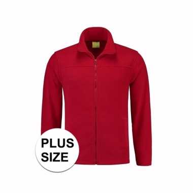Grote maten rood fleece vest met rits voor volwassenen
