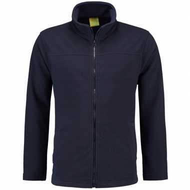 Navy fleece vest met rits voor volwassenen