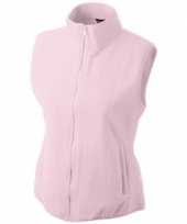 Fleece outdoor bodywarmer licht roze voor dames