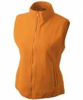 Fleece outdoor bodywarmer oranje voor dames