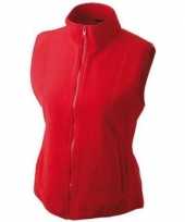Fleece outdoor bodywarmer rood voor dames