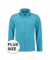 Grote maten turquoise fleece vest met rits voor volwassenen