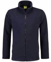 Navy fleece vest met rits voor volwassenen