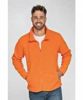 Oranje fleece vest met rits voor volwassenen